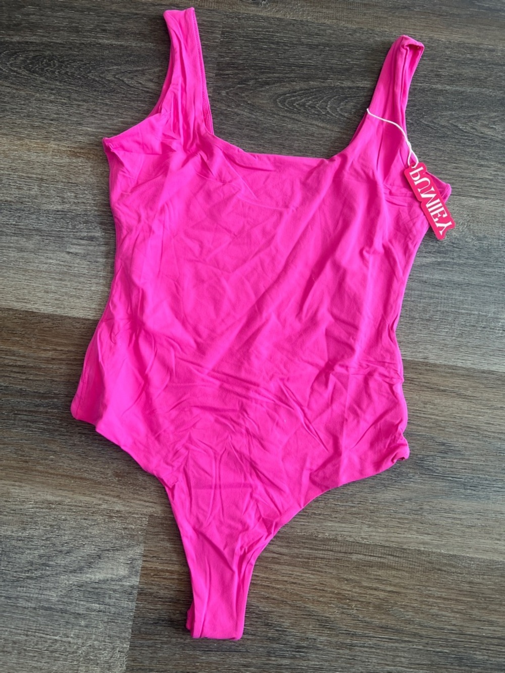 (12) NWT Pumiey Hot Pink Scoop-Neck Bodysuit
